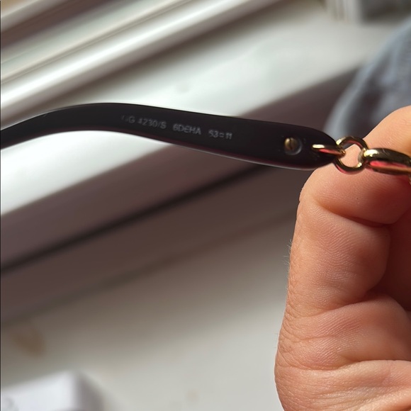 Gucci Gold and Black Aviator Sunglasses